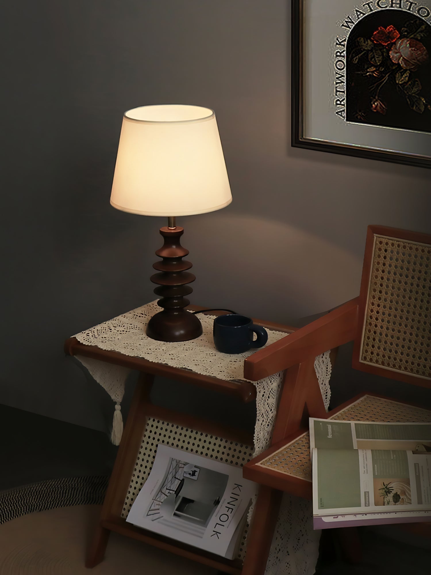 Tivoce Fabric Vintage Table Lamp