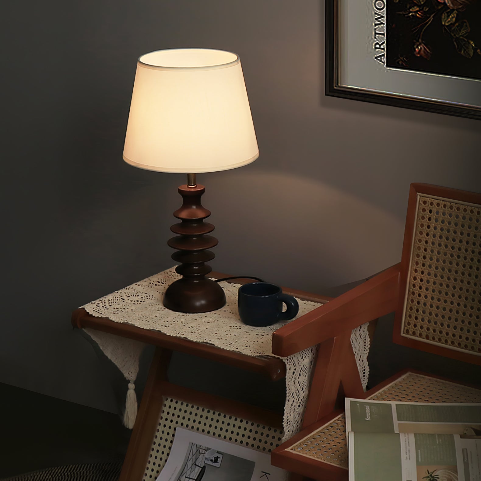 Tivoce Fabric Vintage Table Lamp
