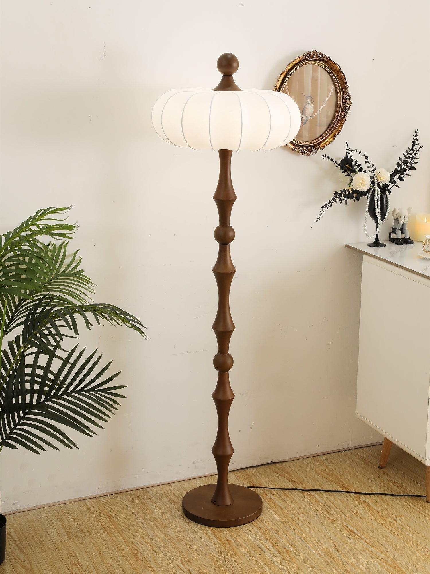Sylirira Wood Silk Floor Lamp
