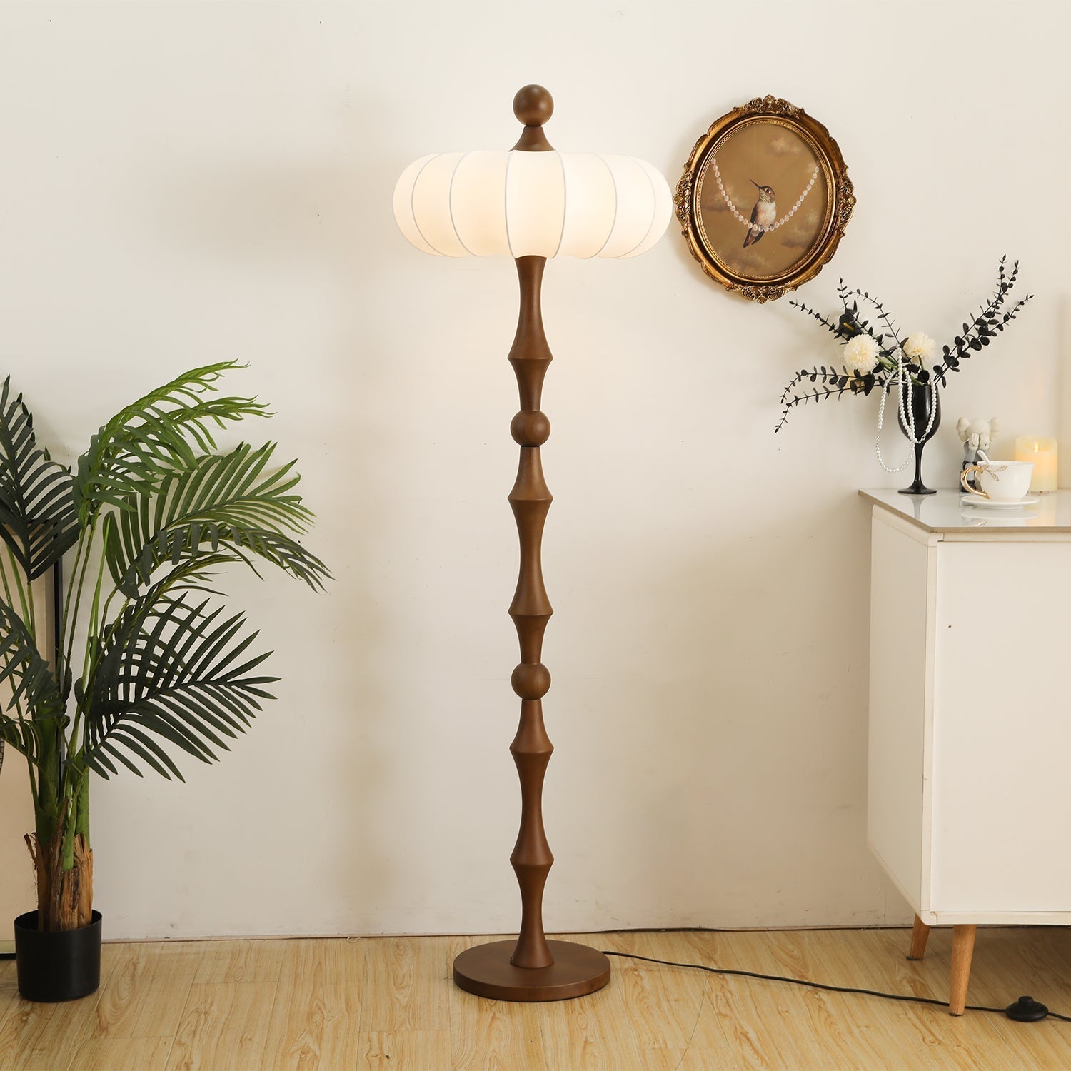 Sylirira Wood Silk Floor Lamp