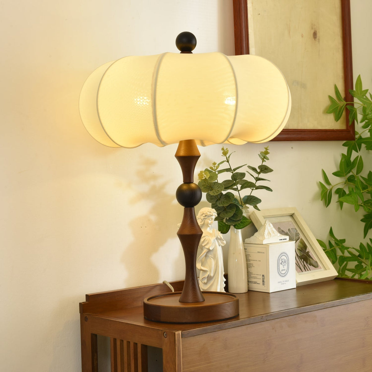 Lumae Wood & Fabric Retro Table Lamp