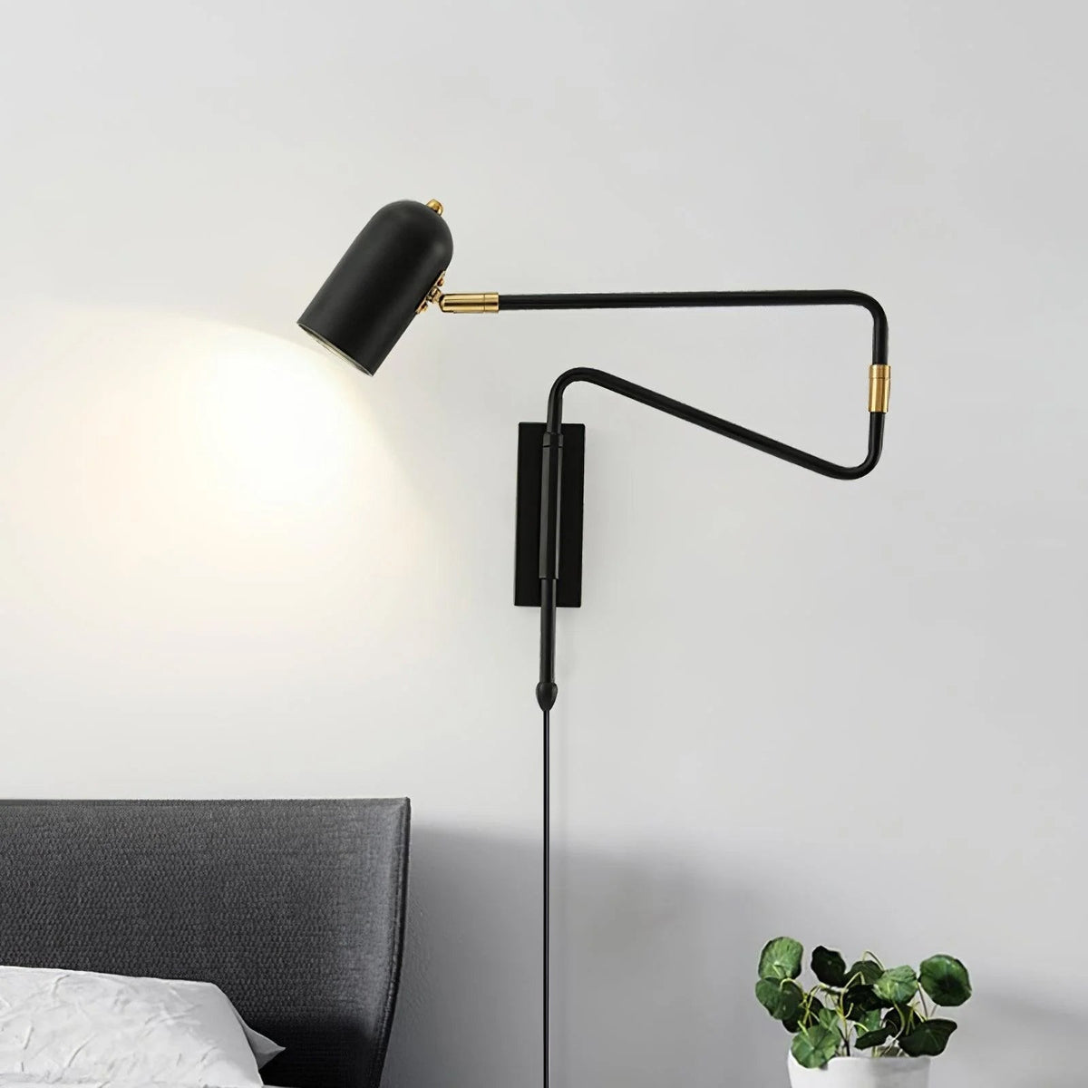 Nox Adjustable Arm Plug In Wall Lamp