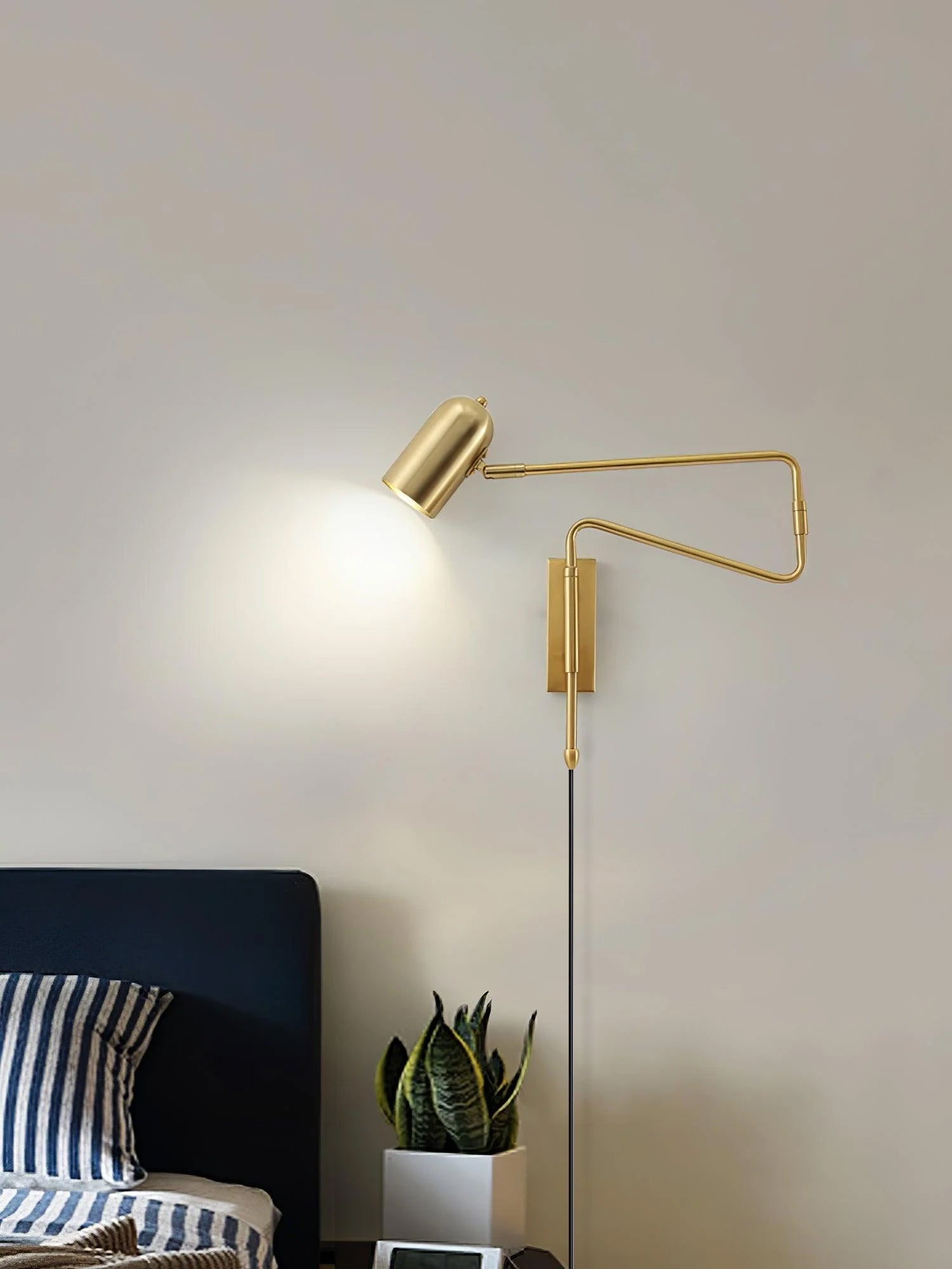 Nox Adjustable Arm Plug In Wall Lamp