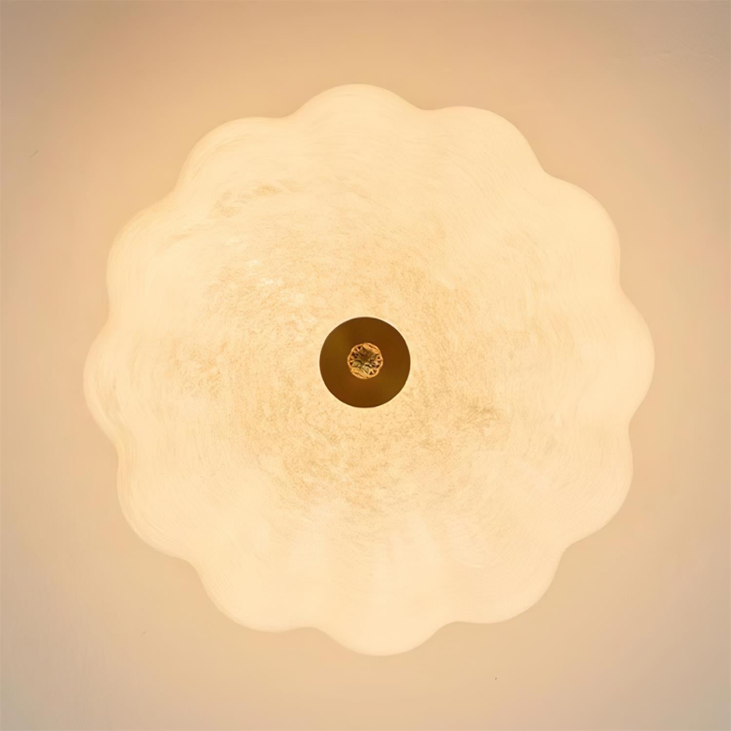 Ceiling Light Brass and Glass with Elegant Petal Silhouette Modern - Neutral Decor