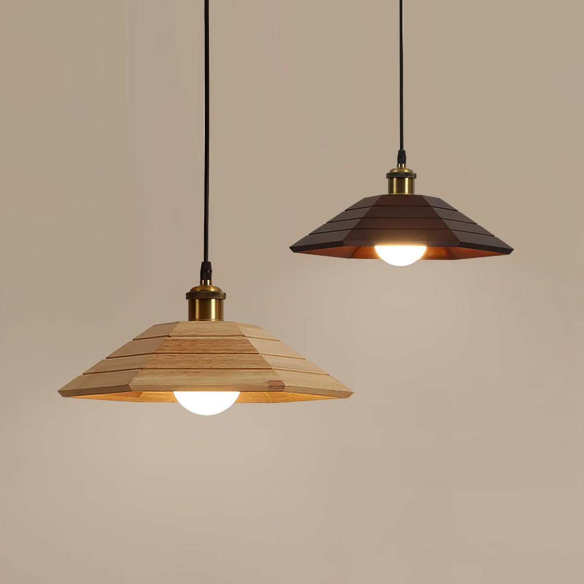 Evys Traditional Art Wood Pendant Light