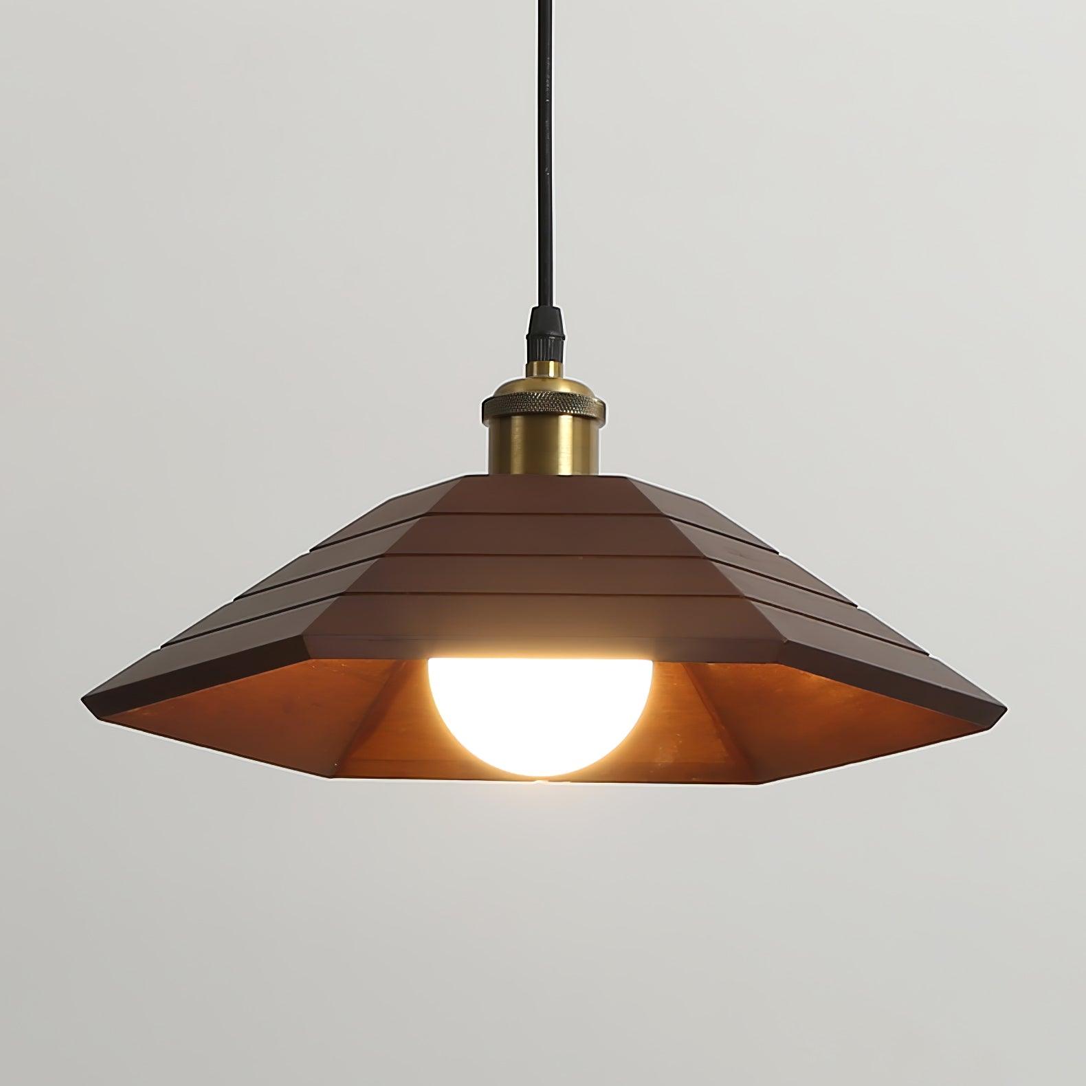 Evys Traditional Art Wood Pendant Light