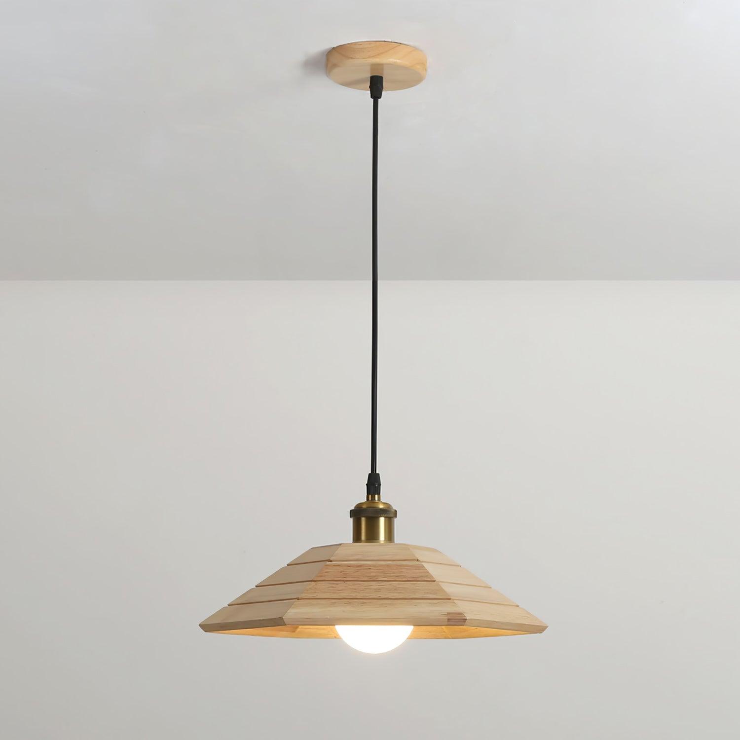 Evys Traditional Art Wood Pendant Light