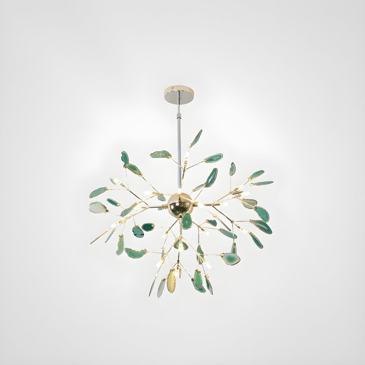 Ulenor Chandelier Colorful Leaf Gilded Arms