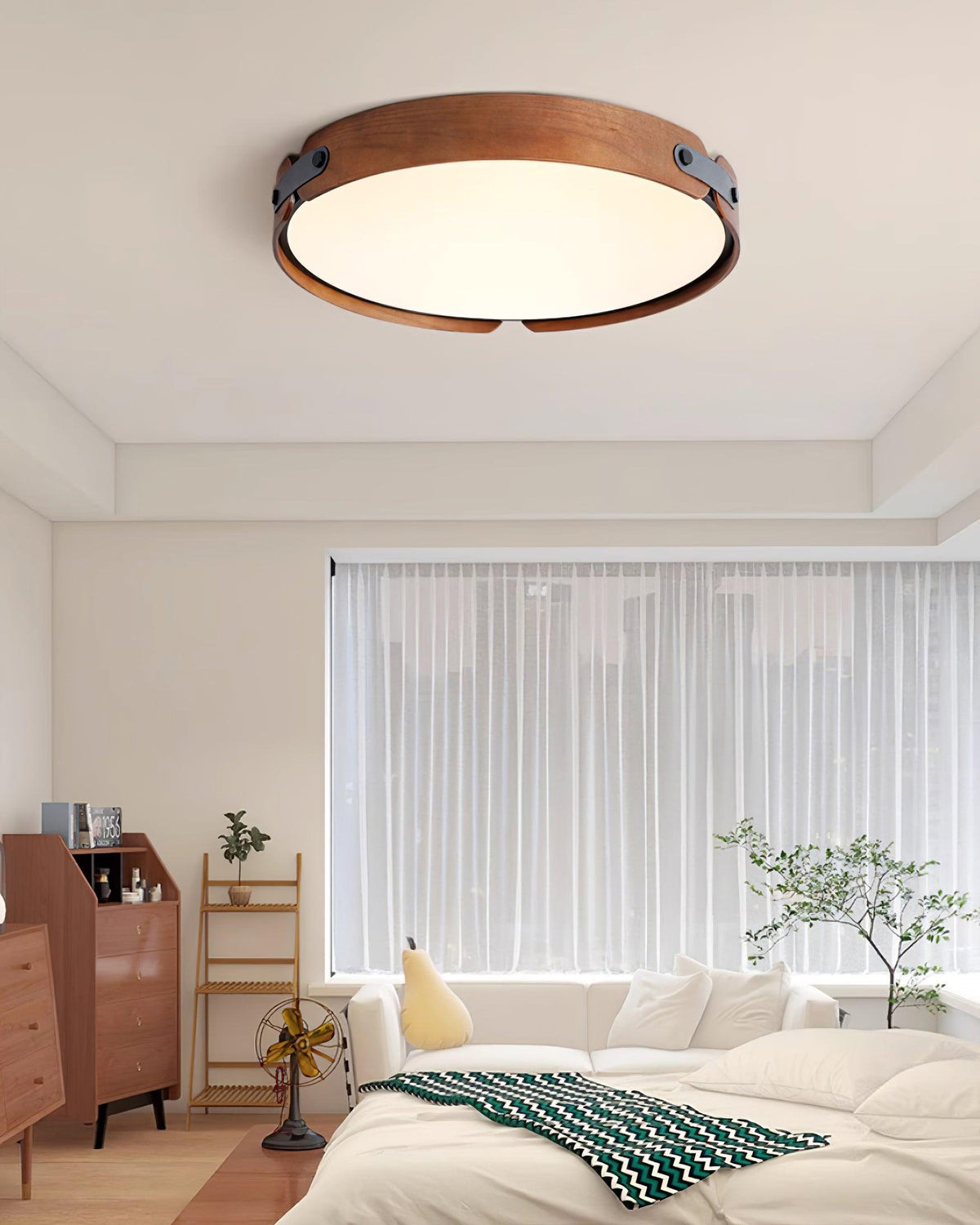 Rosestead Wood Flush Mount Ceiling Light