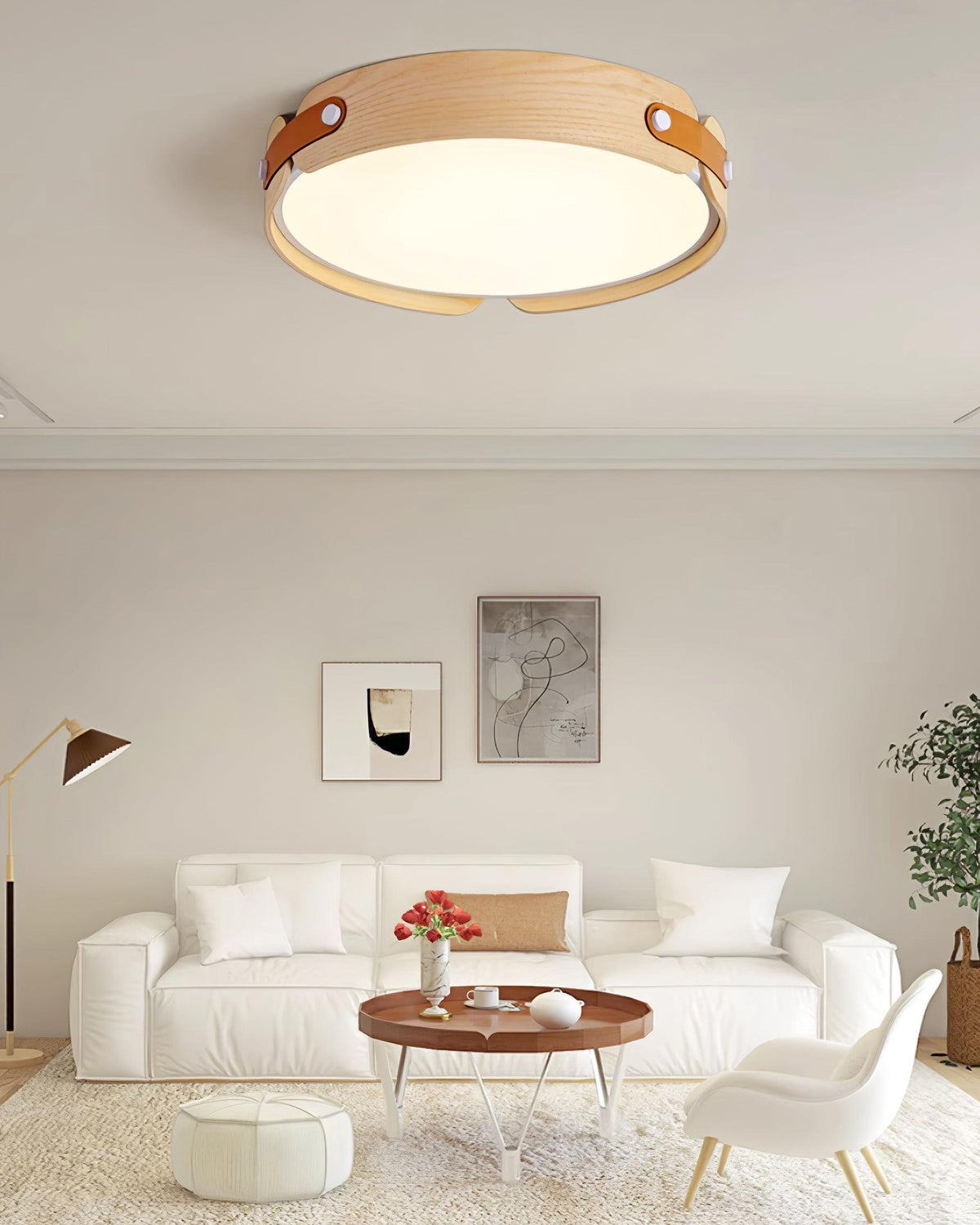 Rosestead Wood Flush Mount Ceiling Light