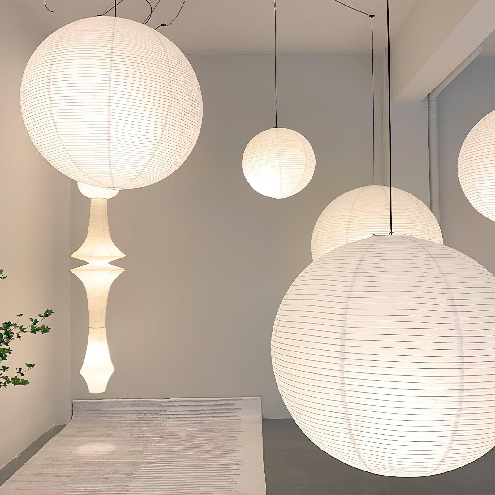 Beauwell Paper Globe White Plug Wire Pendant Light