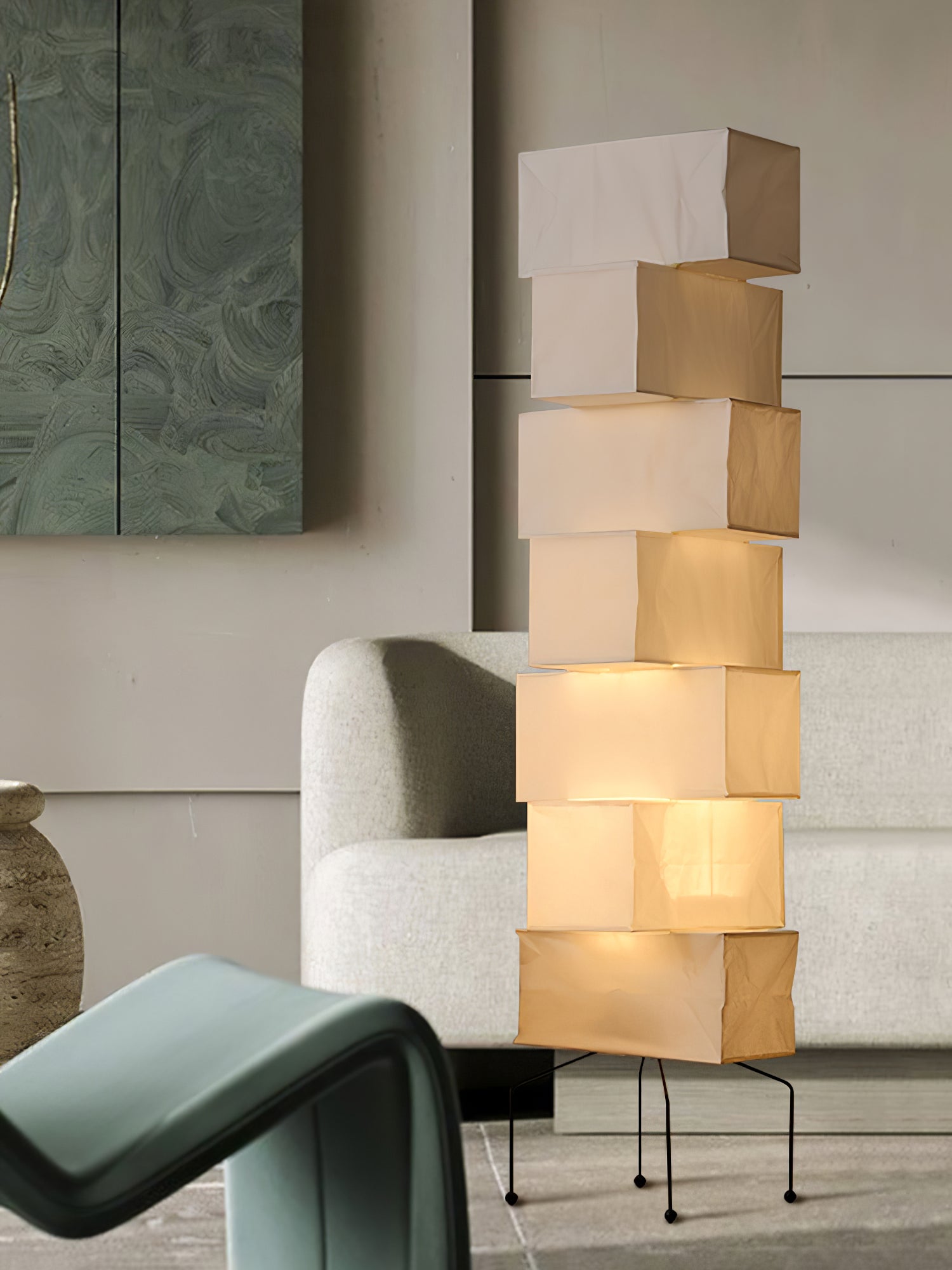 Avara Paper Floor Lamp - Neutral Decor