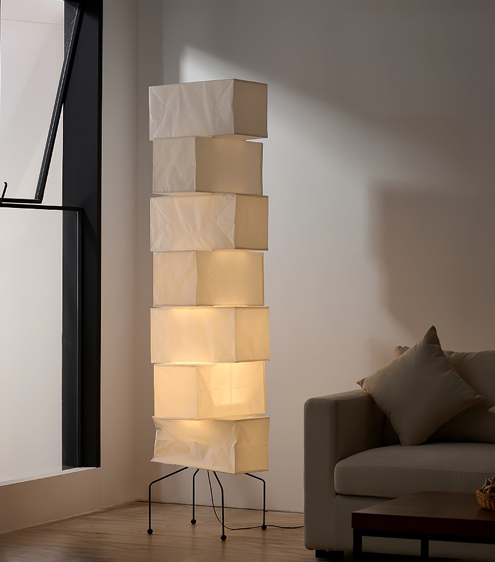 Avara Paper Floor Lamp - Neutral Decor