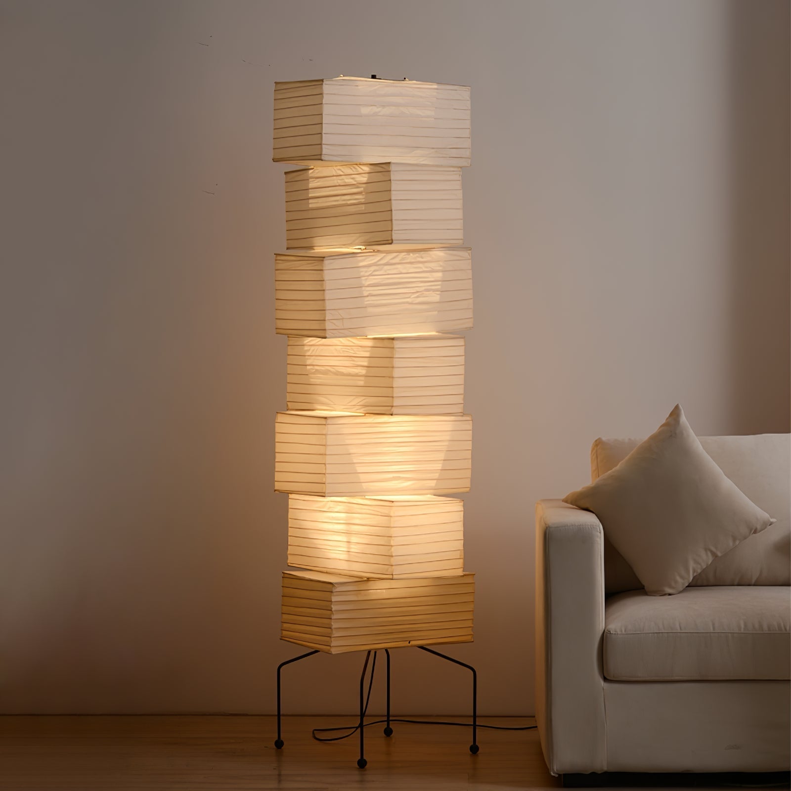 Avara Paper Floor Lamp - Neutral Decor