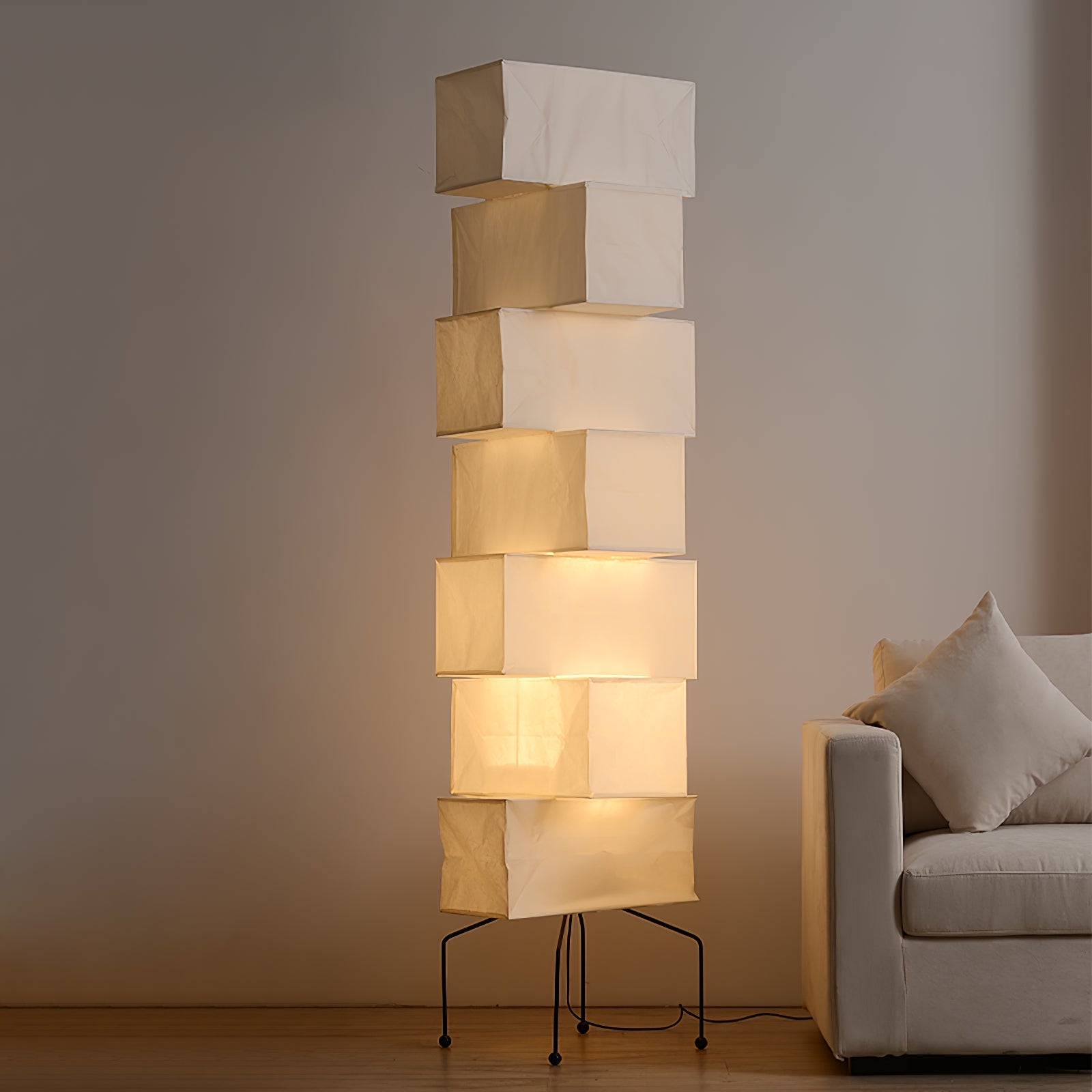 Avara Paper Floor Lamp - Neutral Decor