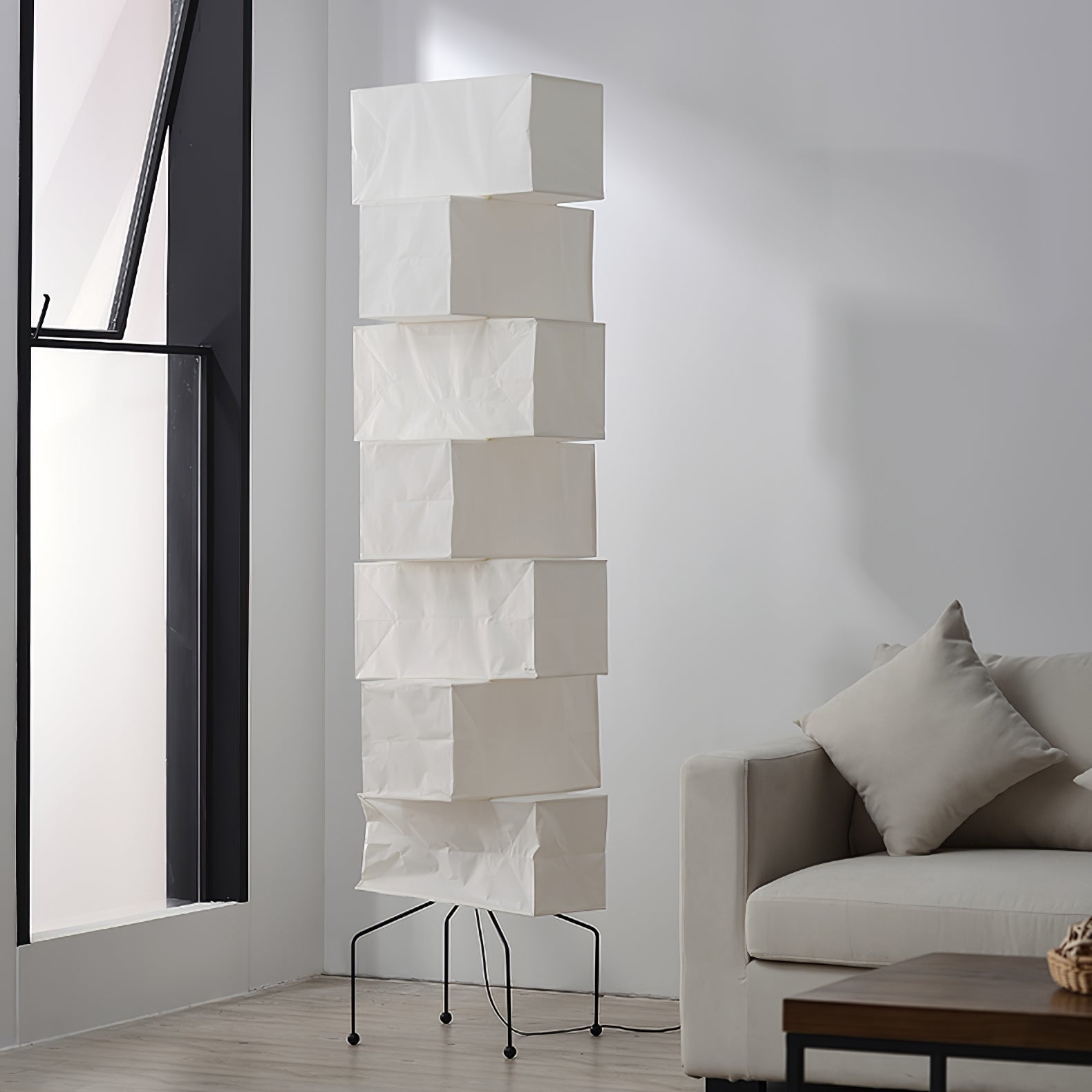 Avara Paper Floor Lamp - Neutral Decor