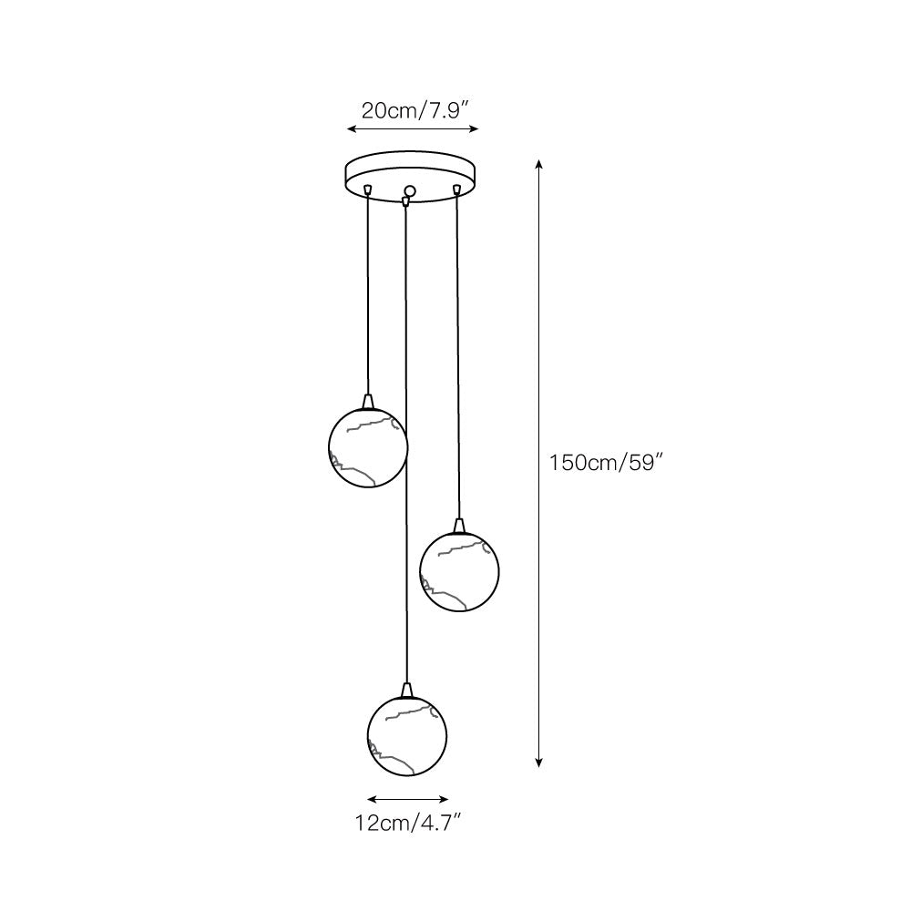 Gloruvye Balls Modern Cluster Alabaster  Chandelier