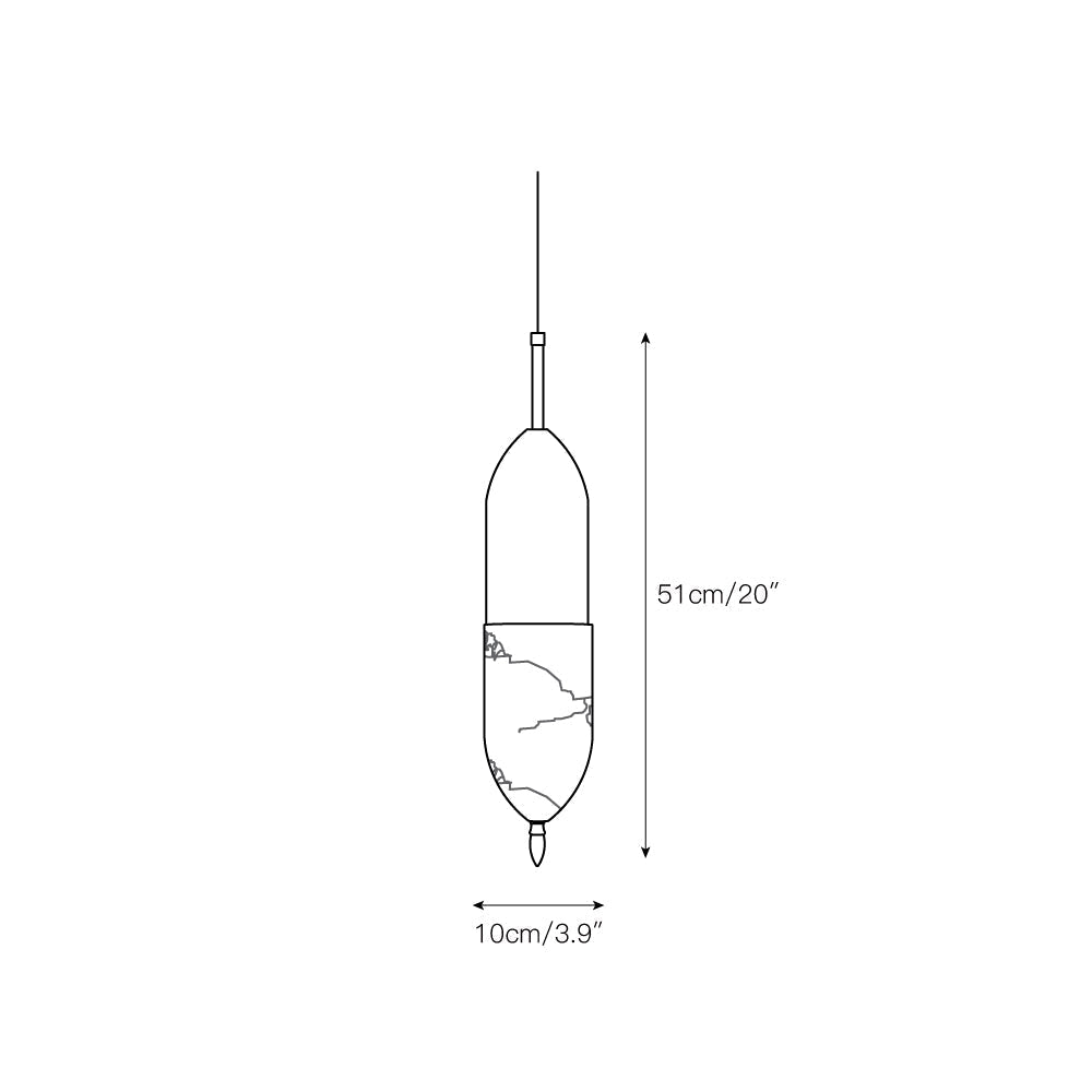 Himinuvye Alabaster Minimalist Bolus Brass Pendant Light