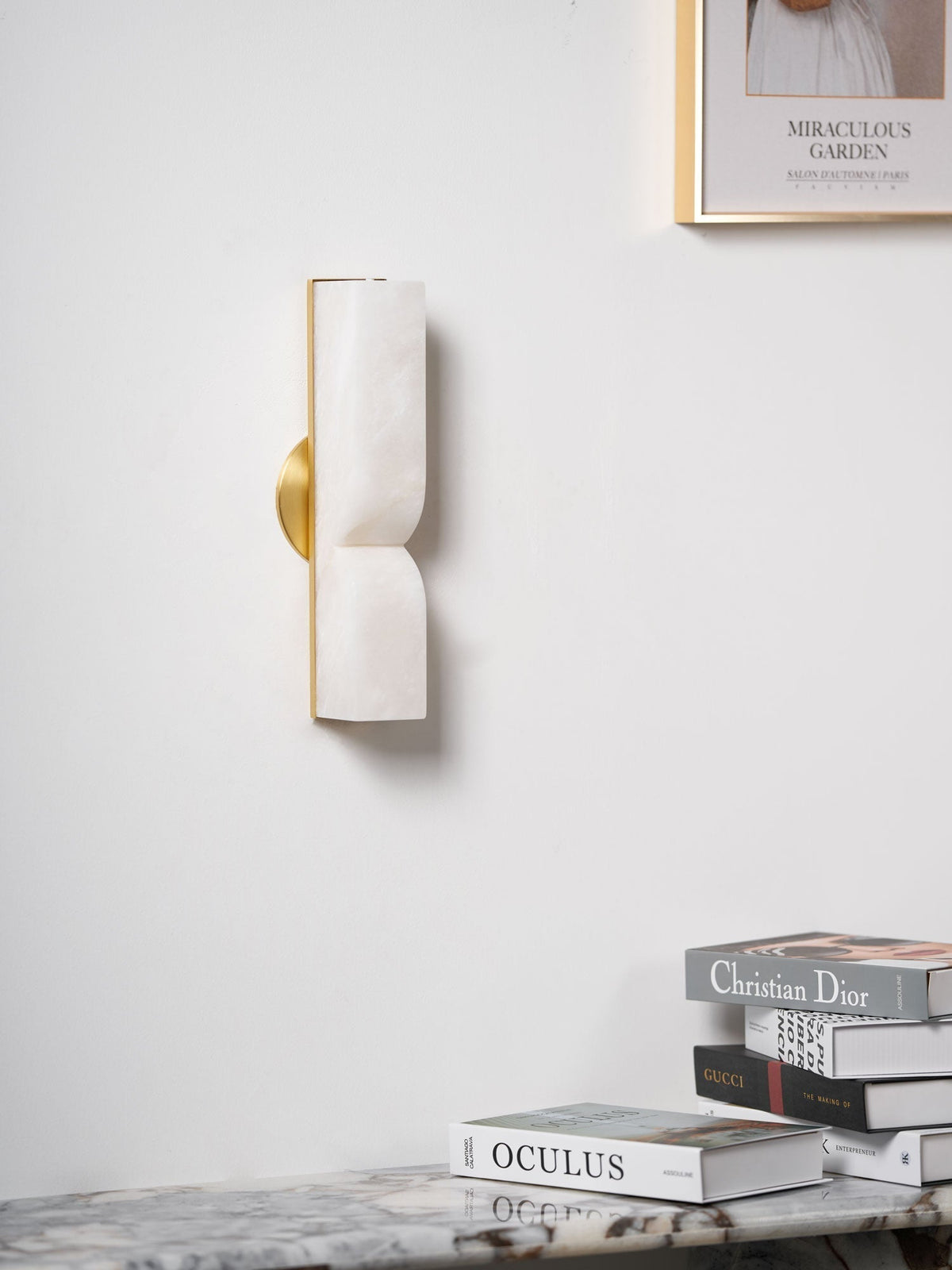 Lena Alabaster Rectangular Plug Wall Lamp
