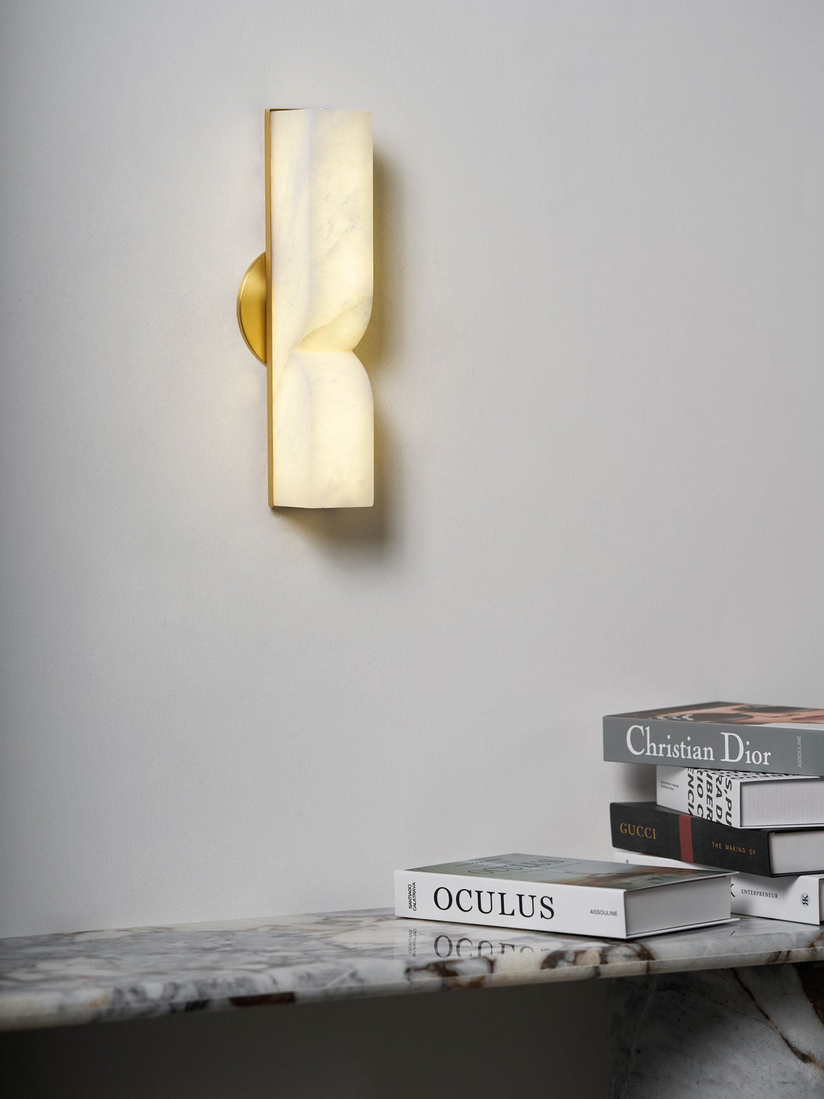 Lena Alabaster Rectangular Plug Wall Lamp