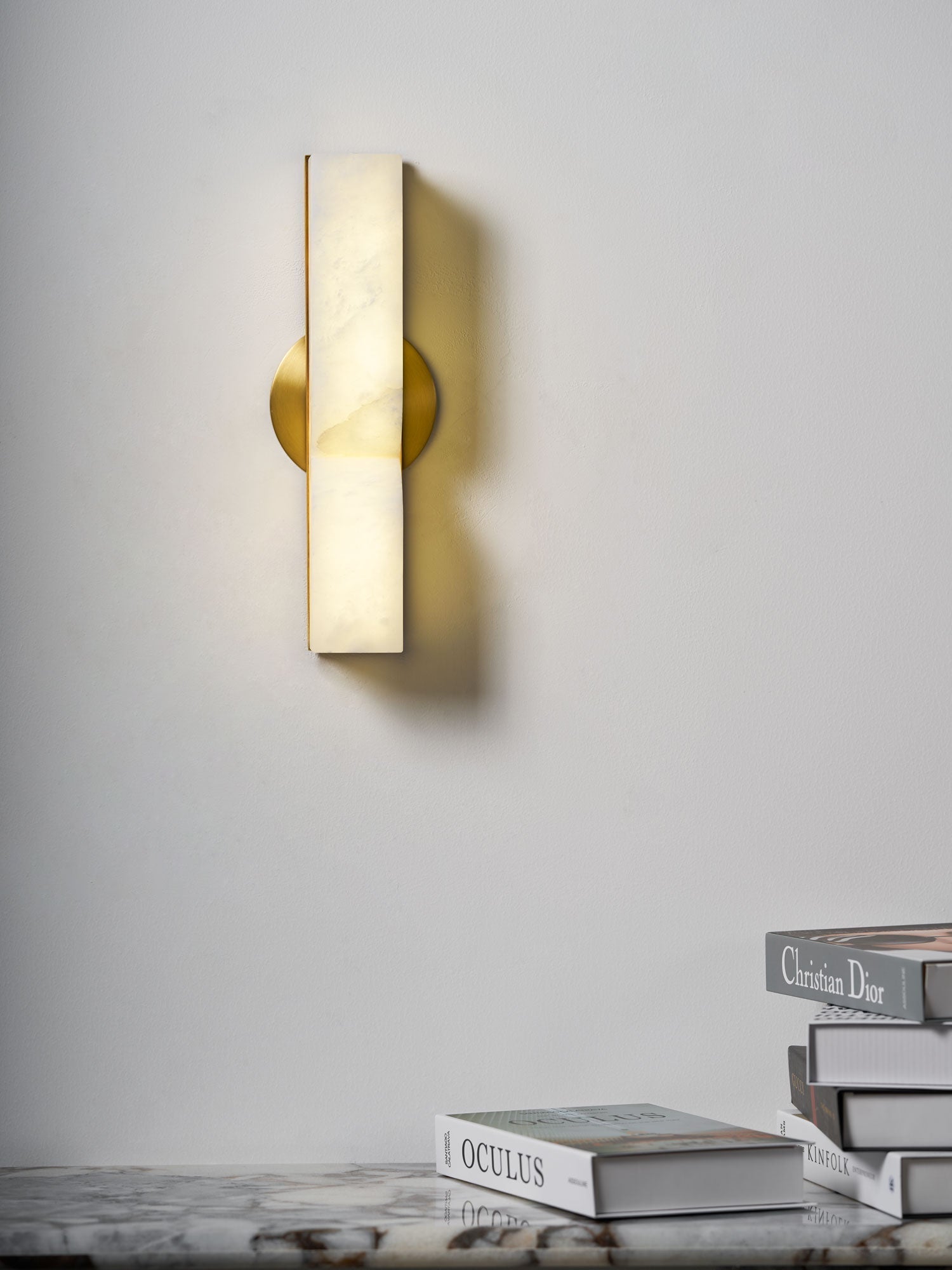 Lena Alabaster Rectangular Plug Wall Lamp