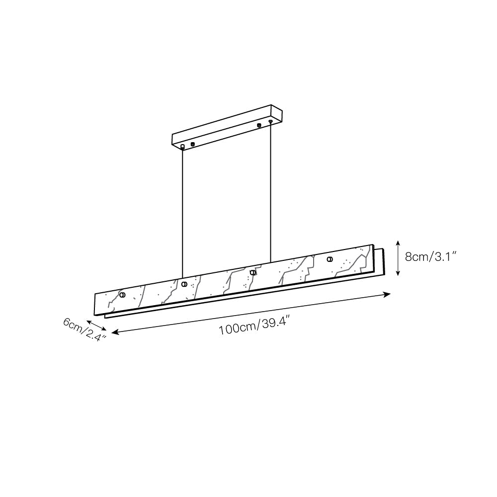 Vexor LED Modern Linear Alabaster Pendant Light