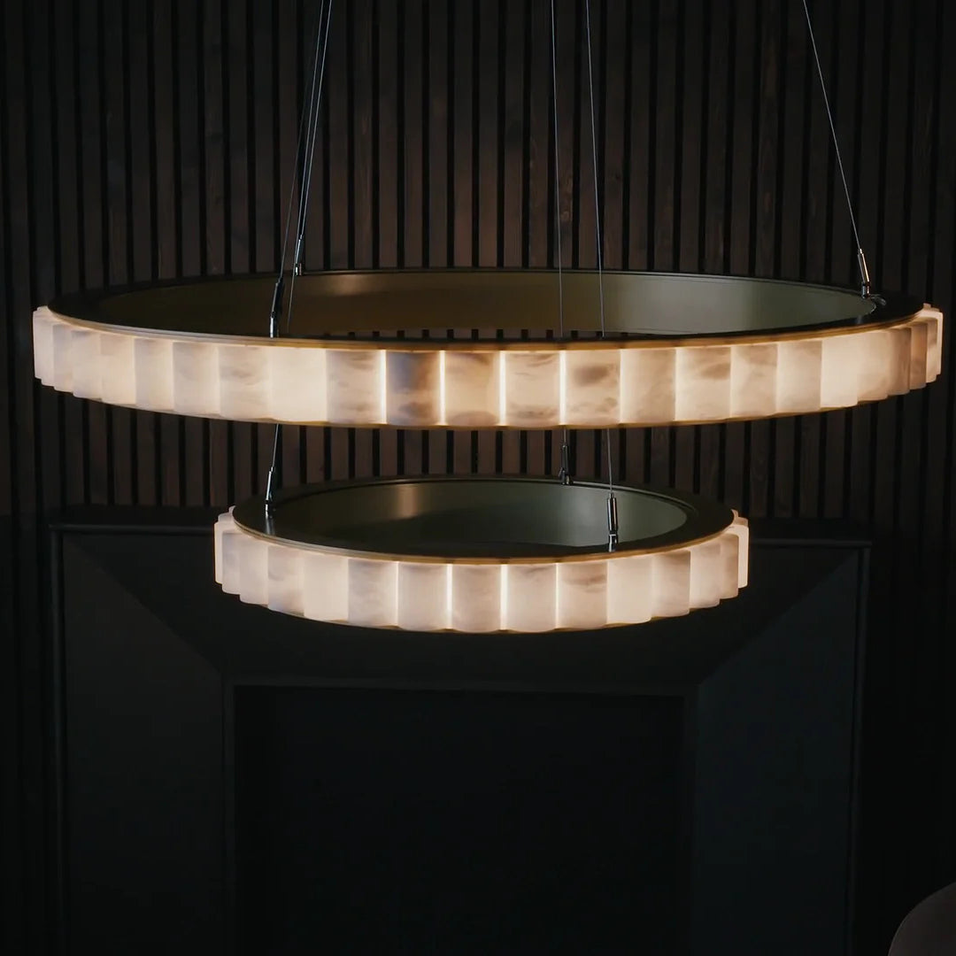 Aurelia Double Ring Alabaster Chandelier