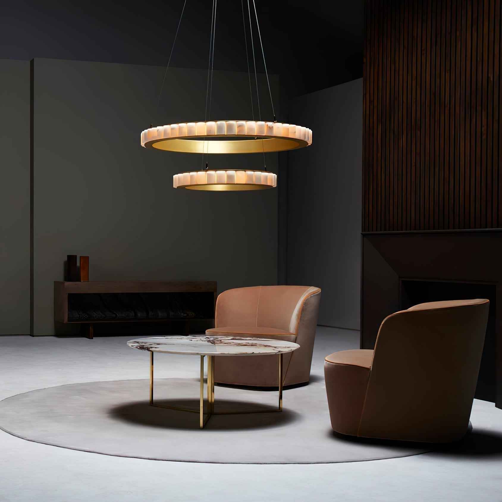 Aurelia Double Ring Alabaster Chandelier