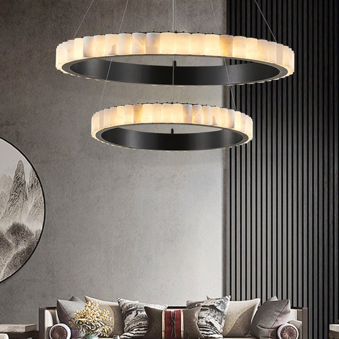 Aurelia Double Ring Alabaster Chandelier