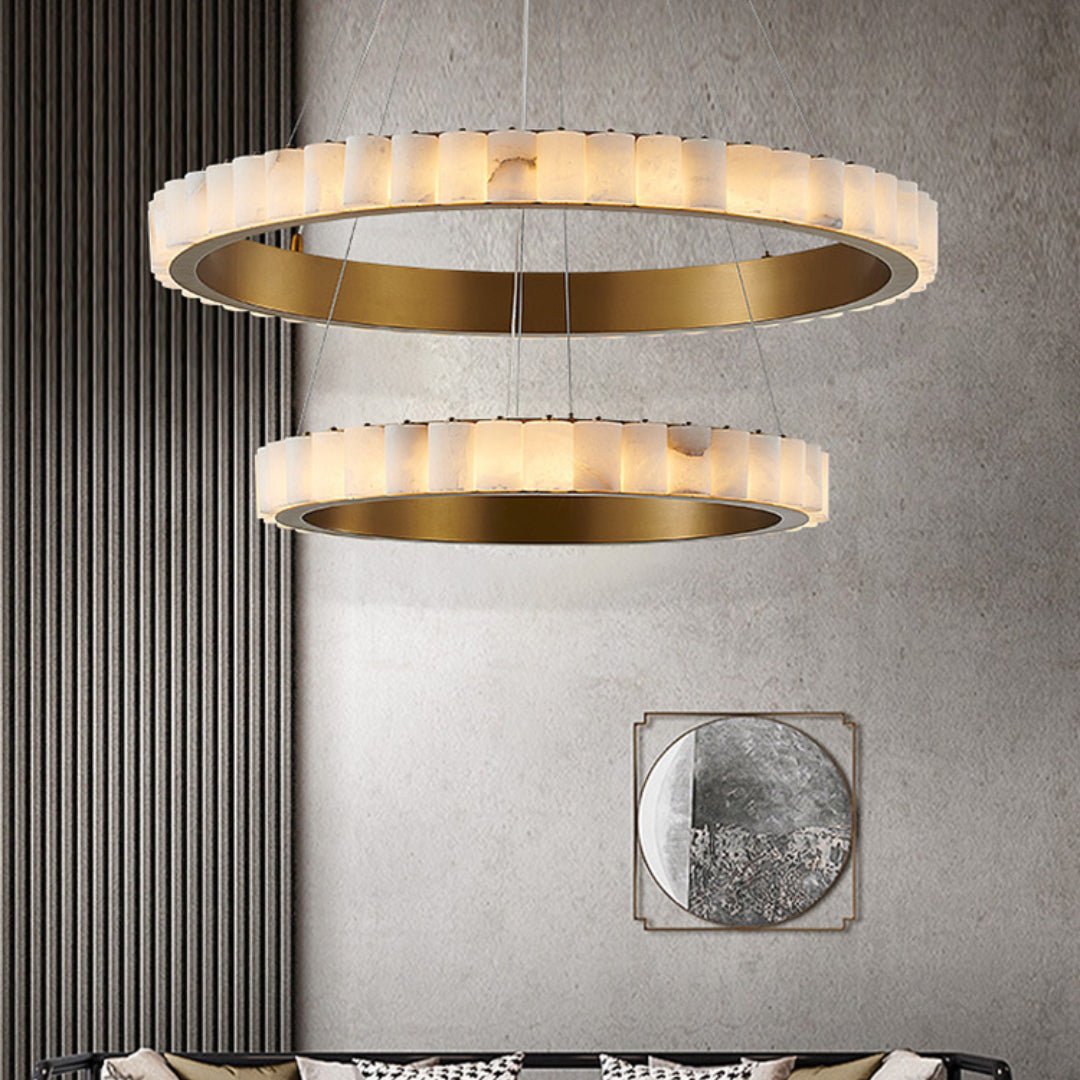 Aurelia Double Ring Alabaster Chandelier