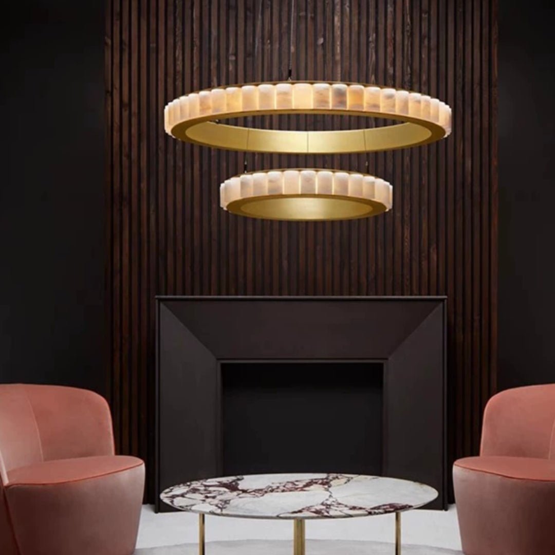Aurelia Double Ring Alabaster Chandelier