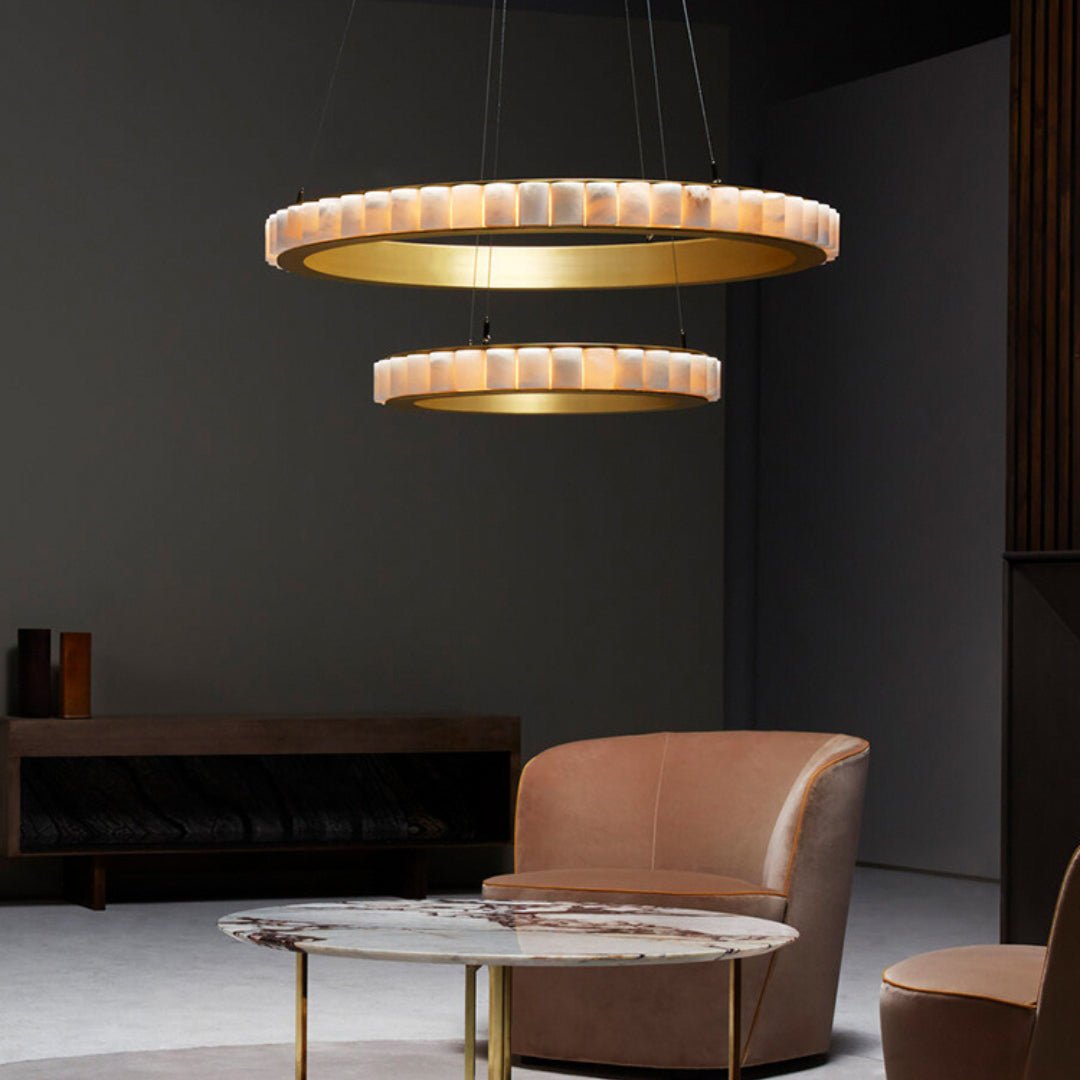 Aurelia Double Ring Alabaster Chandelier