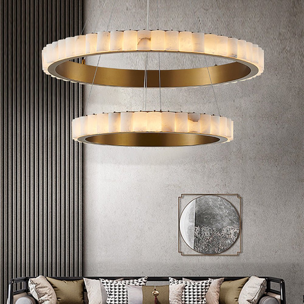 Aurelia Double Ring Alabaster Chandelier