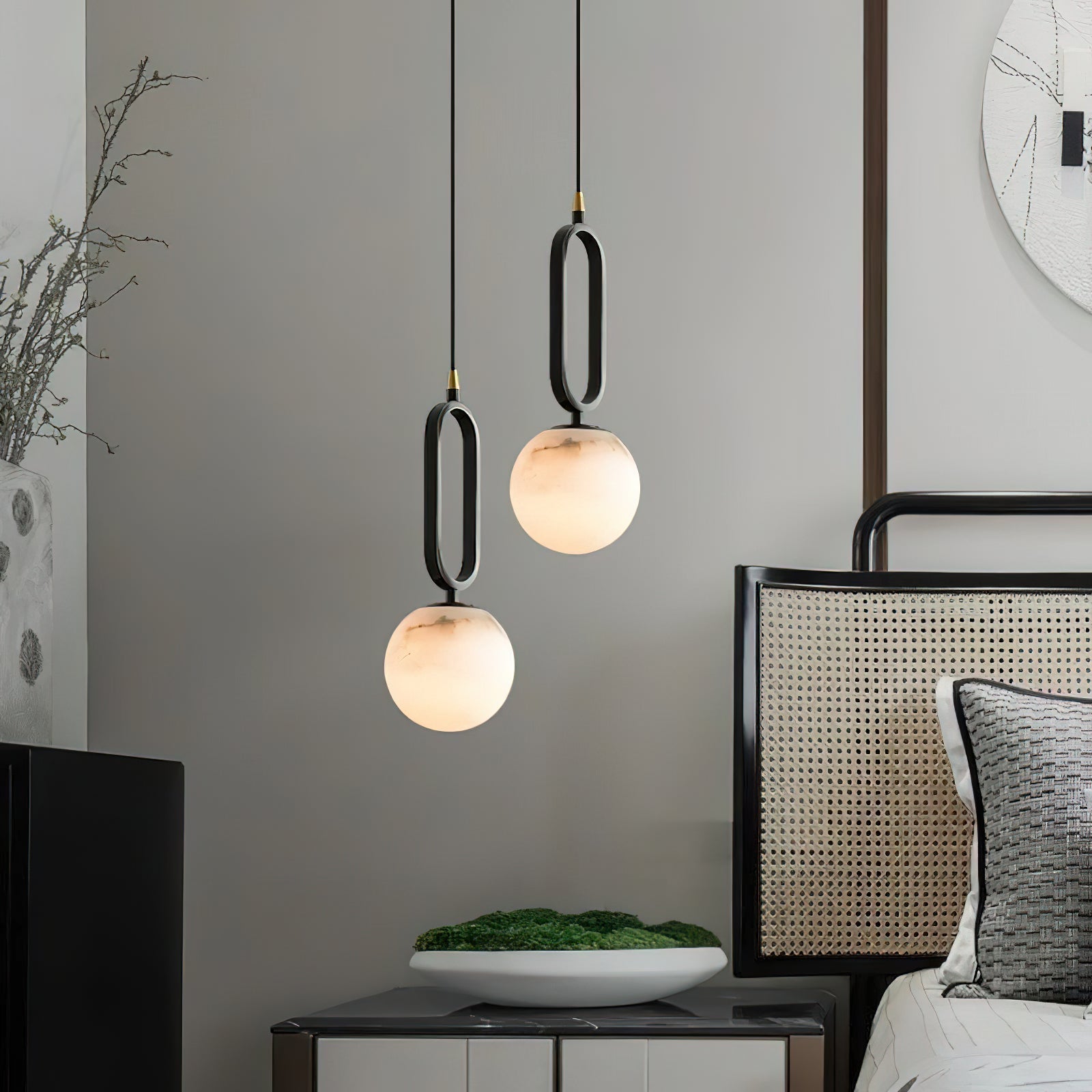 Gloruvyd Minimalist Ball Alabaster Pendant Light