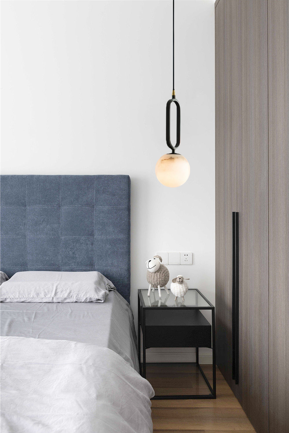 Gloruvyd Minimalist Ball Alabaster Pendant Light