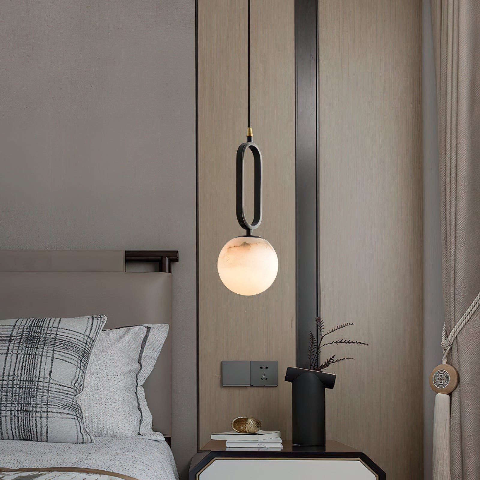 Gloruvyd Minimalist Ball Alabaster Pendant Light
