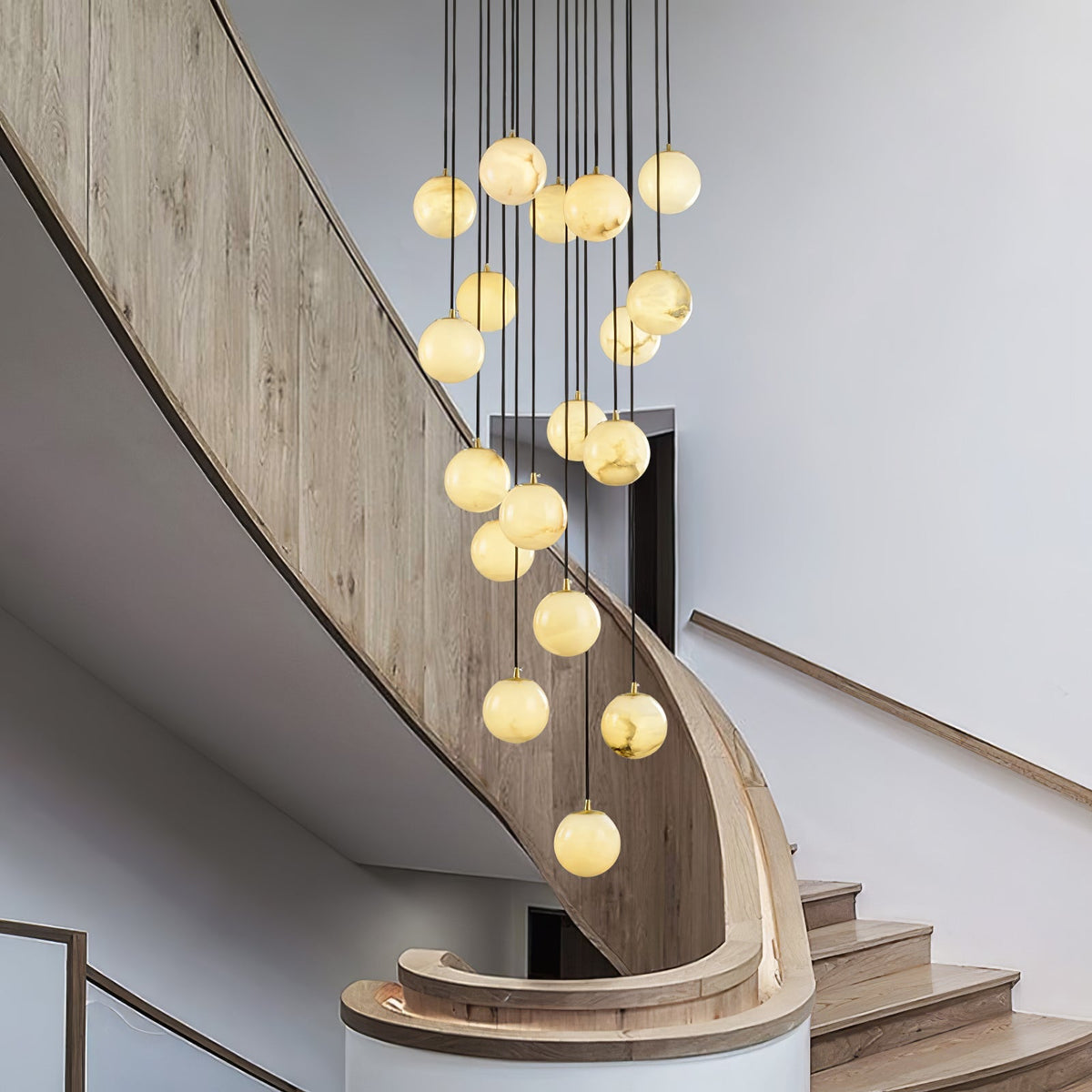 Belen Balls Modern Cluster Alabaster  Chandelier