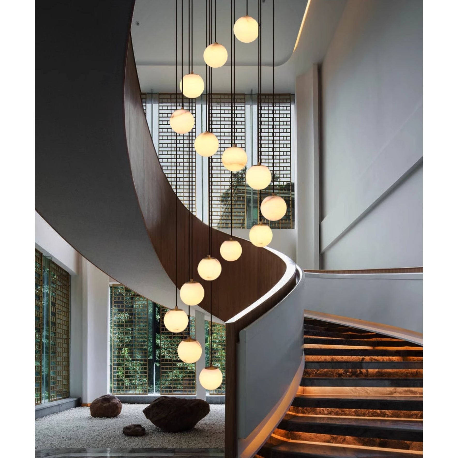 Gloruvye Balls Modern Cluster Alabaster  Chandelier