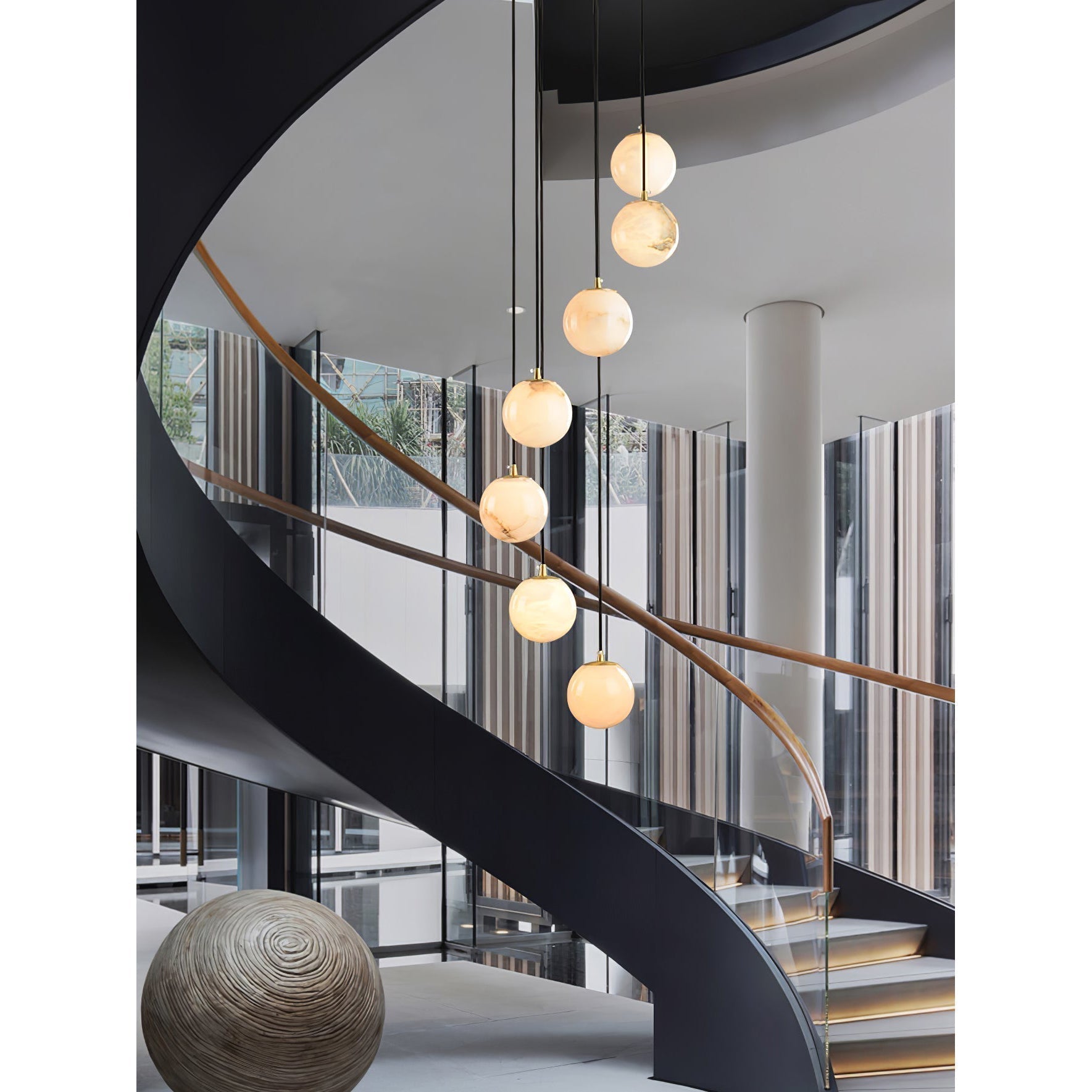 Belen Balls Modern Cluster Alabaster  Chandelier