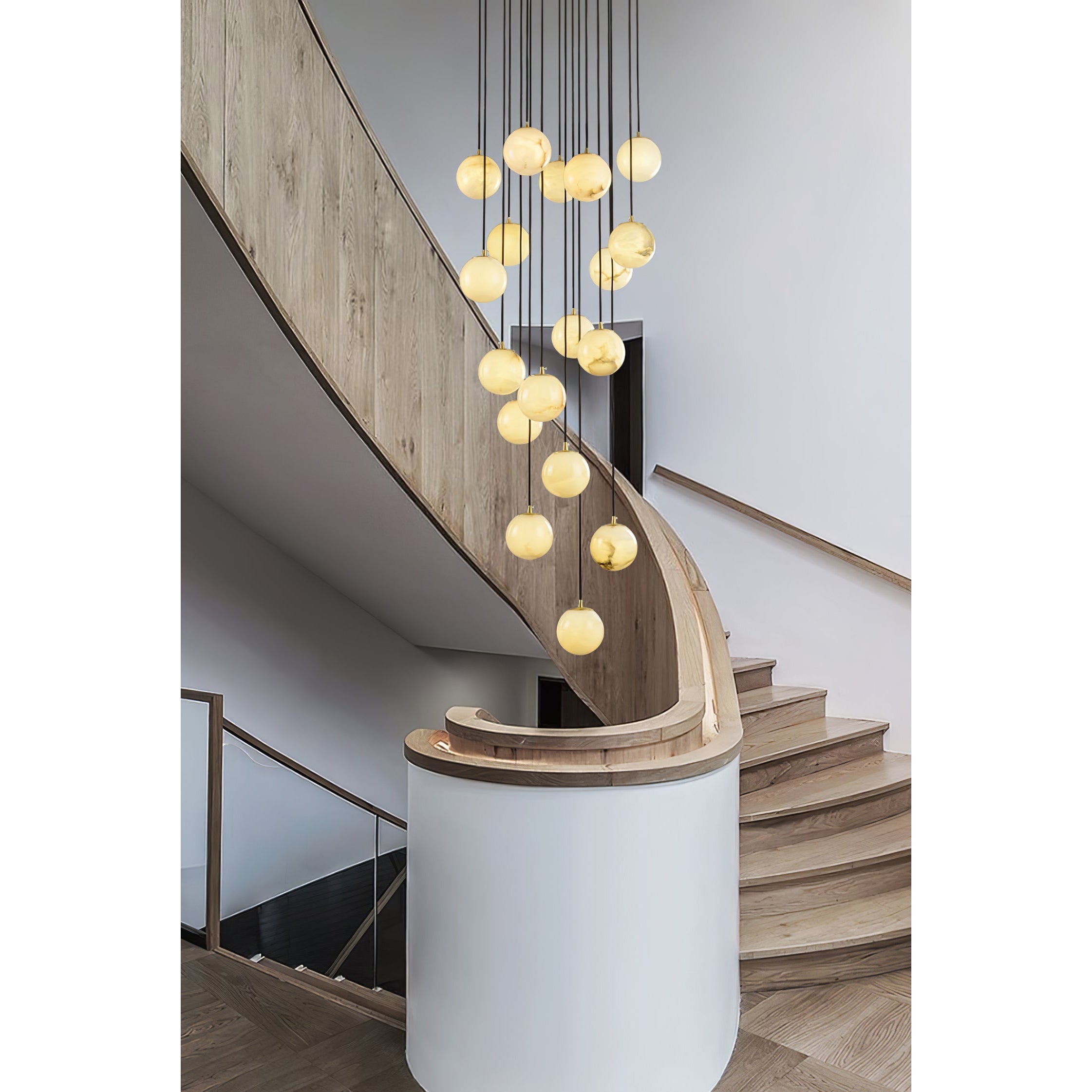 Gloruvye Balls Modern Cluster Alabaster  Chandelier