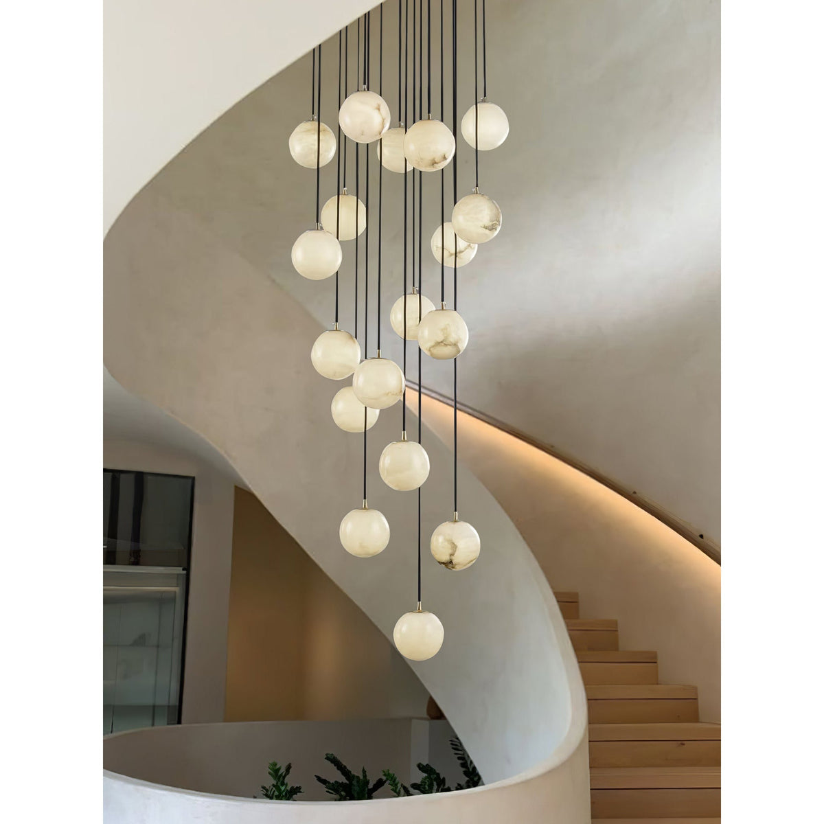 Gloruvye Balls Modern Cluster Alabaster  Chandelier