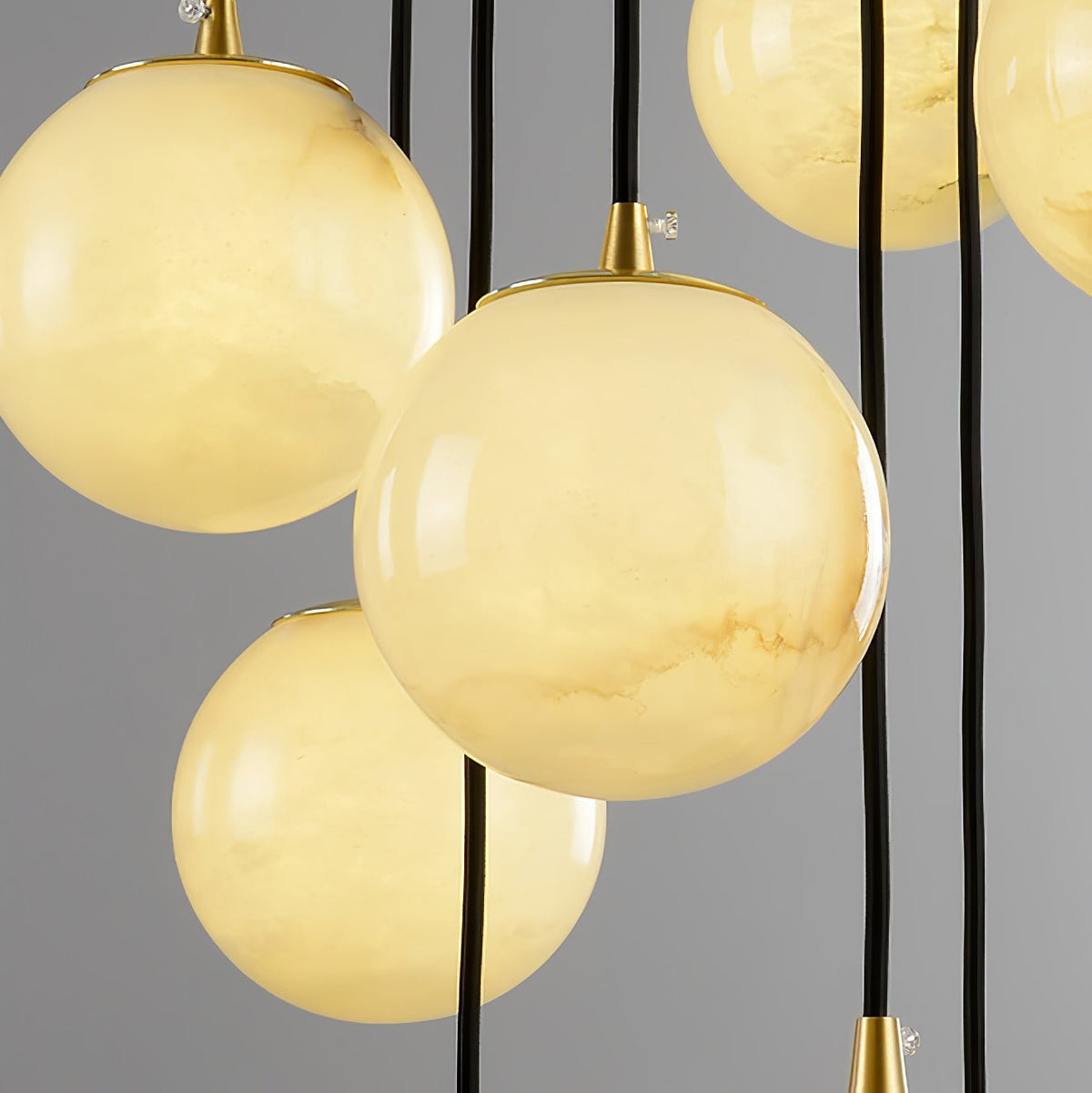 Belen Balls Modern Cluster Alabaster  Chandelier