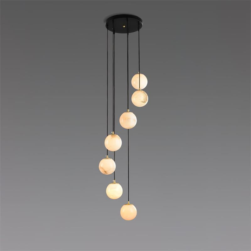 Gloruvye Balls Modern Cluster Alabaster  Chandelier