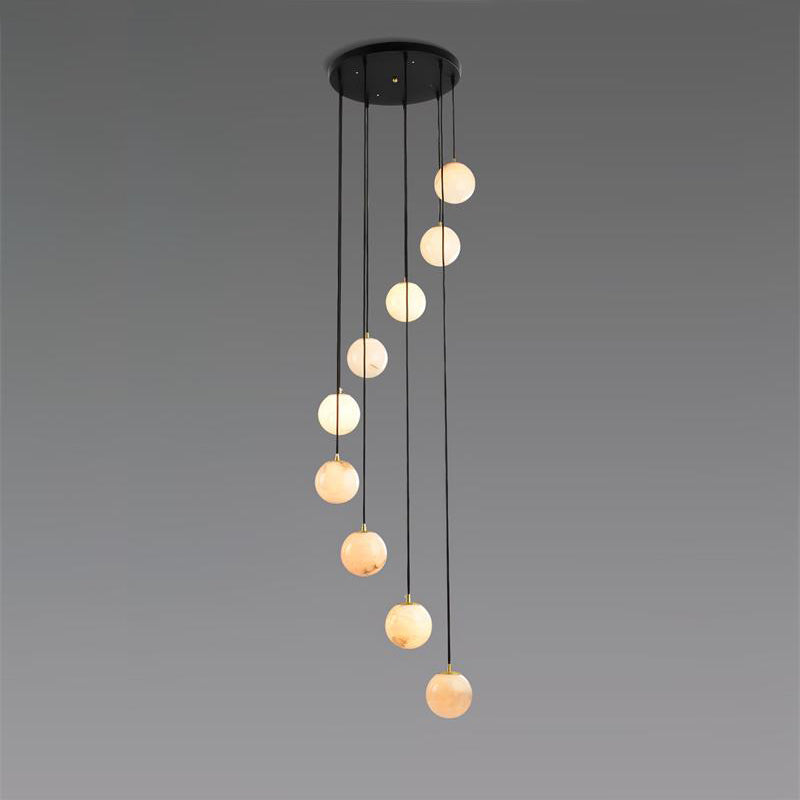 Gloruvye Balls Modern Cluster Alabaster  Chandelier