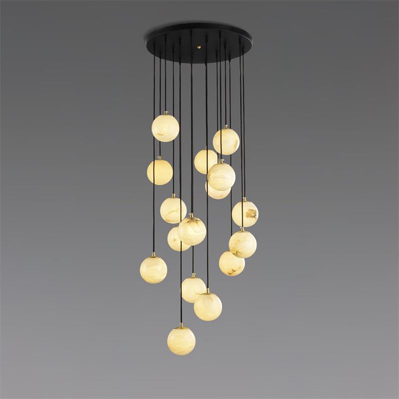 Belen Balls Modern Cluster Alabaster  Chandelier