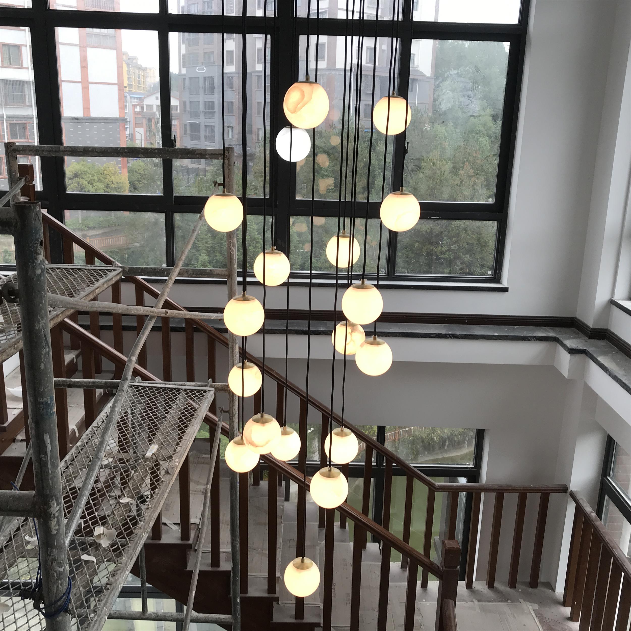 Belen Balls Modern Cluster Alabaster  Chandelier