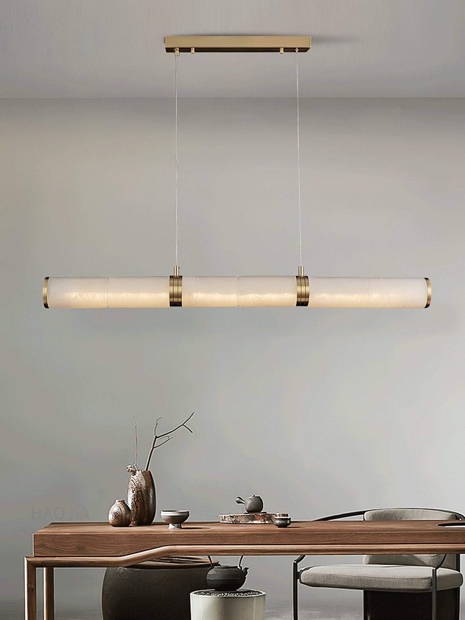 Gevrel Minimalist Alabaster Linear Pendant Light