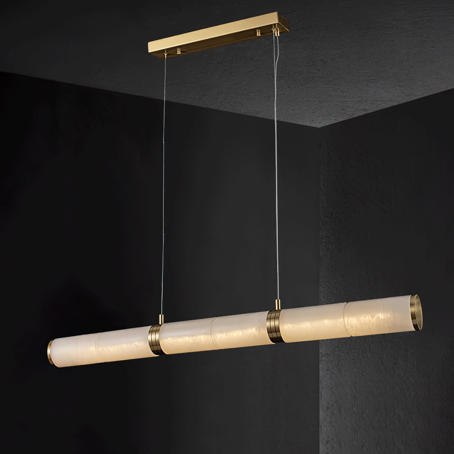 Gevrel Minimalist Alabaster Linear Pendant Light