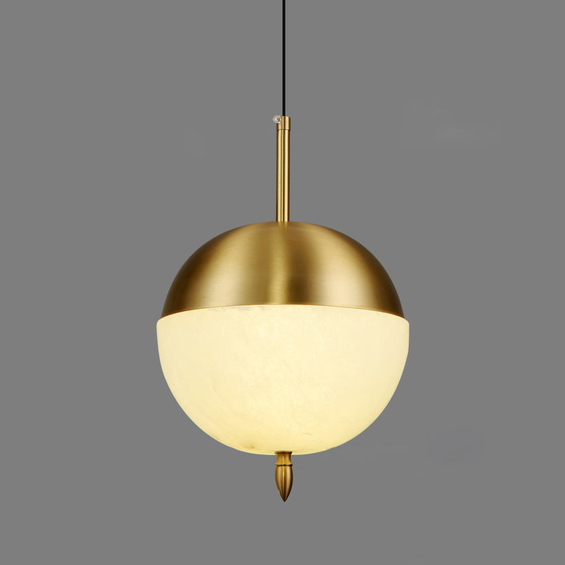 Himinuvye Alabaster Minimalist Bolus Brass Pendant Light