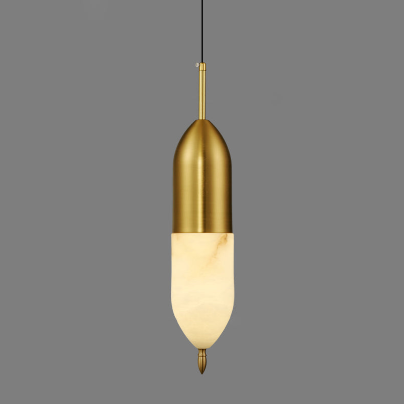 Himinuvye Alabaster Minimalist Bolus Brass Pendant Light